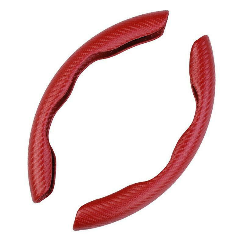 Anti-skid Car Steering Wheel Booster Cover Carbon Fiber Pattern 38Cm 15In Red