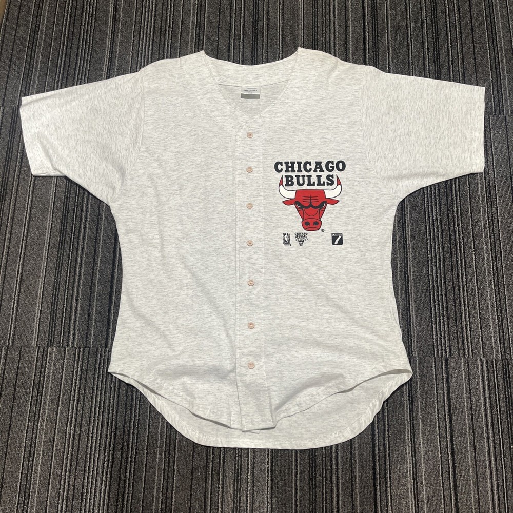 Vintage Chicago Bulls Button-Up Jersey Sweatshirt Men’s Size Large