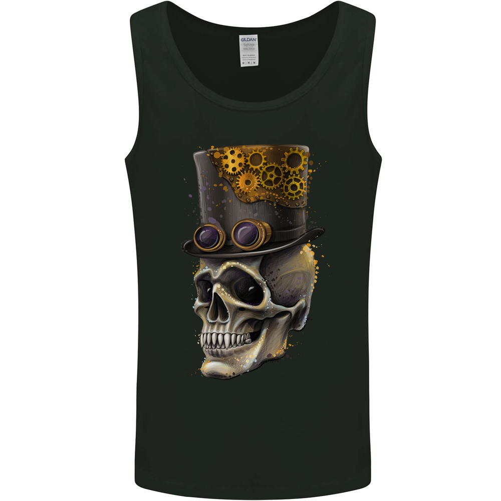 Steampunk Skull Mens Vest Tank Top