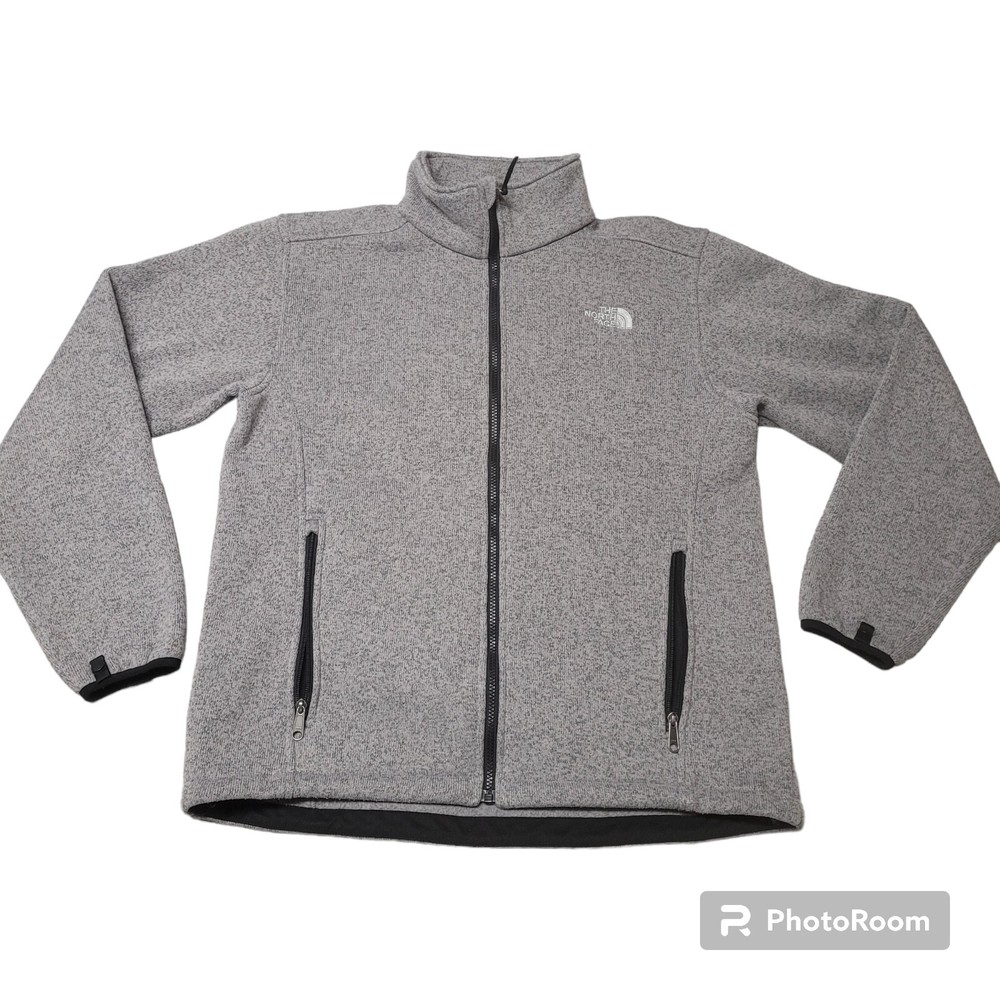 The North Face Men's Heather Gray Full Zip Fleece Jacket with Collar