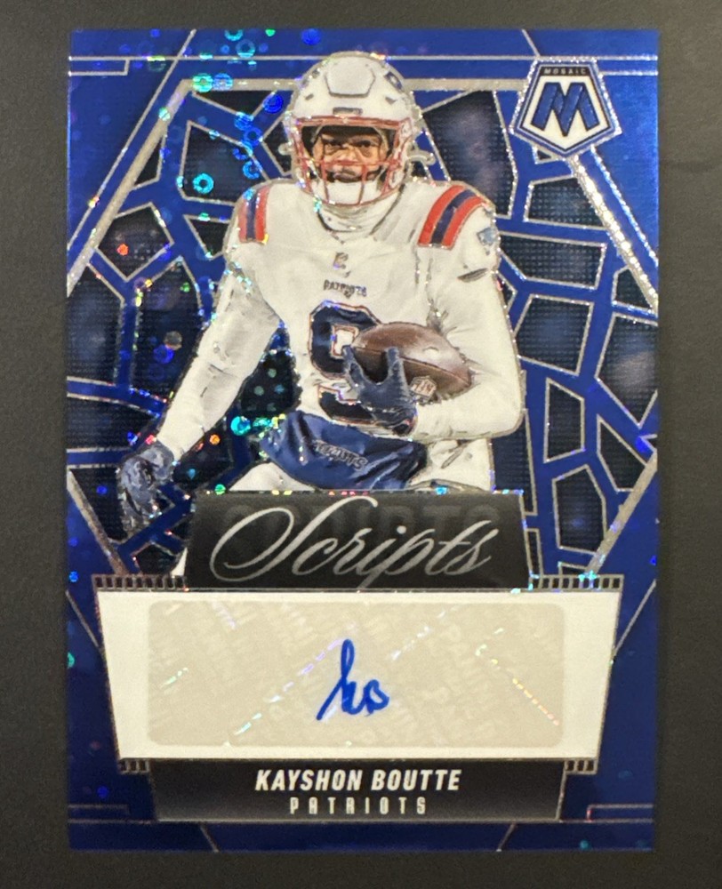 2025 Mosaic Football Kayshon Boutte Scripts Auto #SCR-KBE Patriots