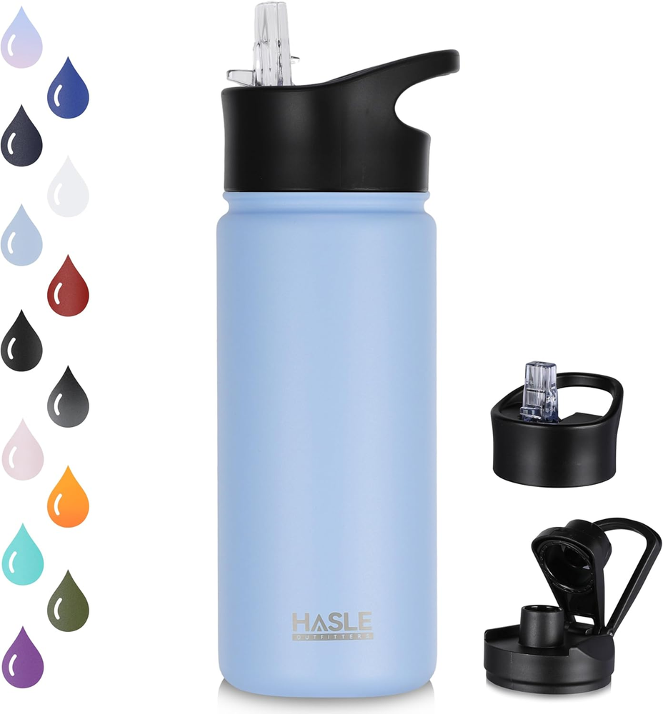 Insulated Water Bottle 16 Oz Double Wall Vacuum Stainless Steel Water Bottle Lea