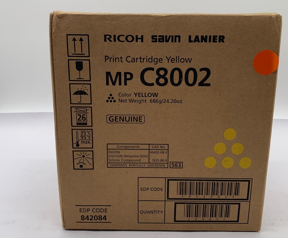 Genuine Ricoh 842084 (841781) Yellow Toner Cartridge, OEM