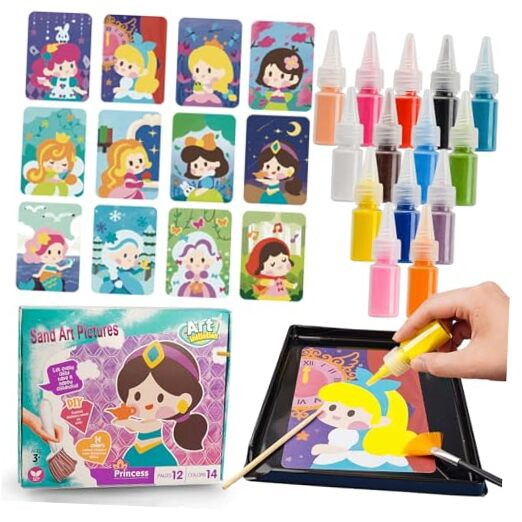 Princess Sand Art Kits for Kids,Crafts for Girls Ages 6-8,Boys DIY Creative
