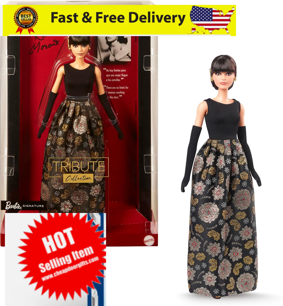 Barbie Signature Rita Moreno Tribute Doll Black Gold Collectible Edition