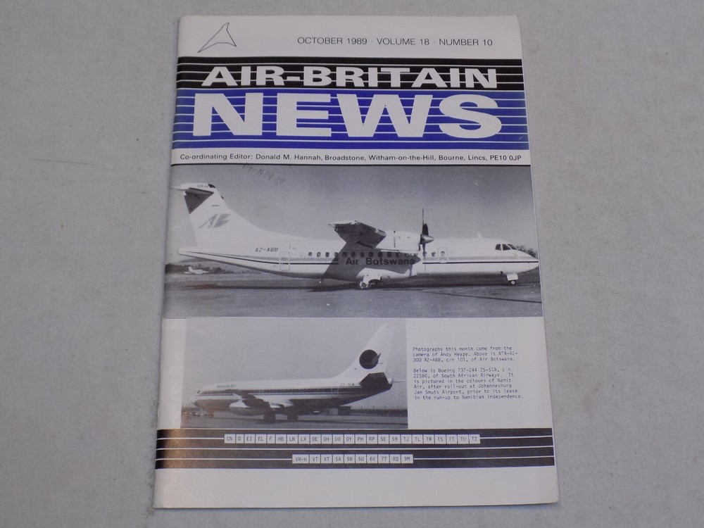 Air-Britain News Magazine Oct 1989 Airplanes History Boeing 737-244 ATR-42-300 +
