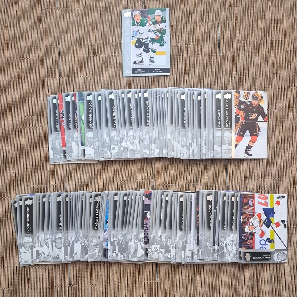 Set of 153 Upper Deck 2021-22 Series 1 Hockey Cards Plus Checklist
