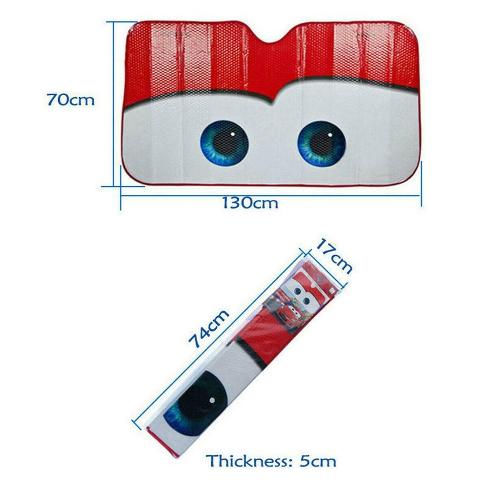 Red Sun Shade Cover Aluminium Foil Visor For Car SUV Window Windscreen 130x70CM