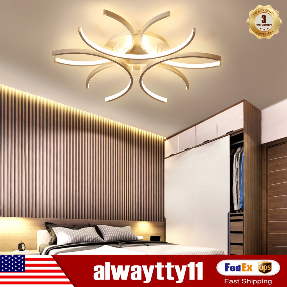 Modern LED Ceiling Light Dimmable Pendant Fixture Lamp Chandelier Living Room US