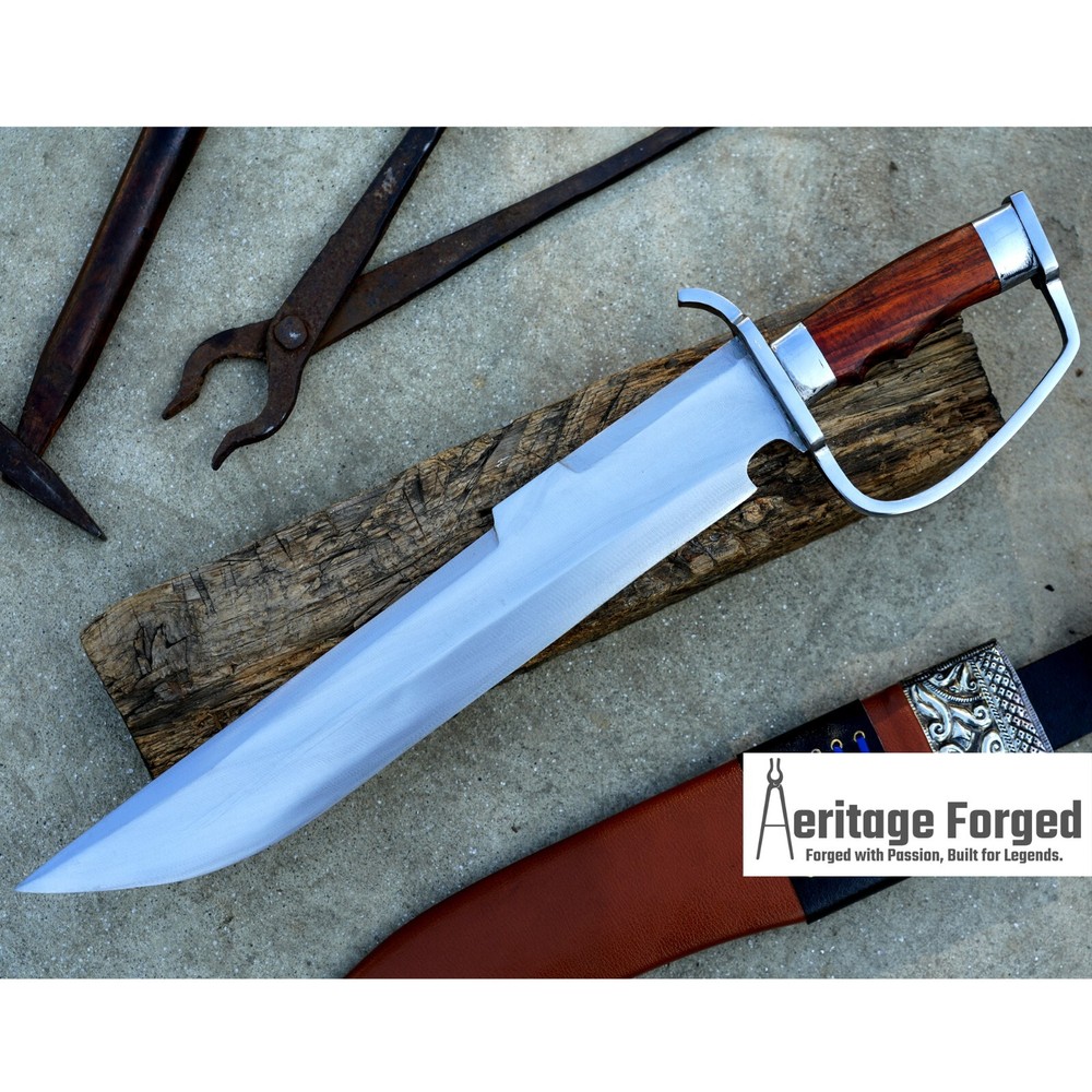 Handmade Large Hunting Machete Bowie Knife Forged Survival Predator Blade