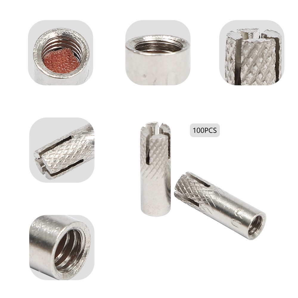 (100) Drop-In 1/4-20'' Concrete Expansion Anchor Drill Stainless Steel 1/4-20