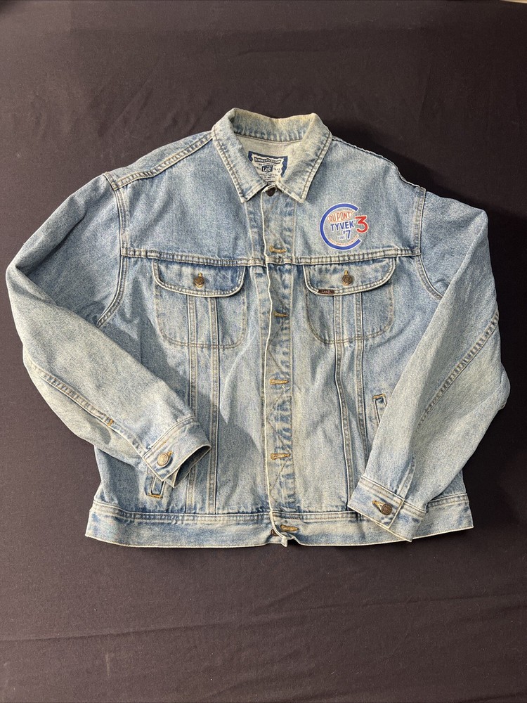 Lee Denim Collection DuPont Tyvek Vintage Y2K Denim Trucker Jacket Men's XL