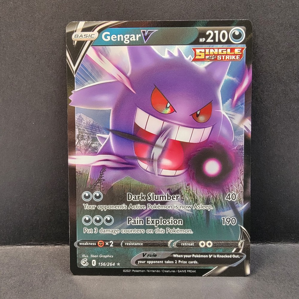 Gengar V 156/264 Fusion Strike Ultra Rare Pokemon Card Full Art  