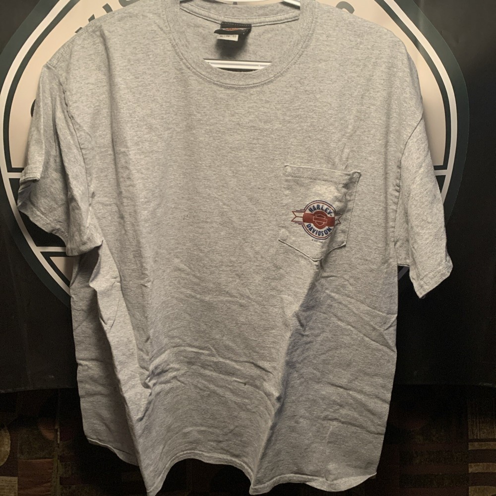 Harley Davidson Mens Grey Graphic  T-Shirt Size XL Allen Texas