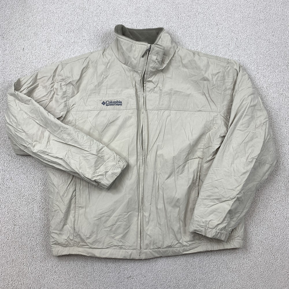 Columbia Men's XL Beige Full Zip Warm Casual Outdoor Jacket