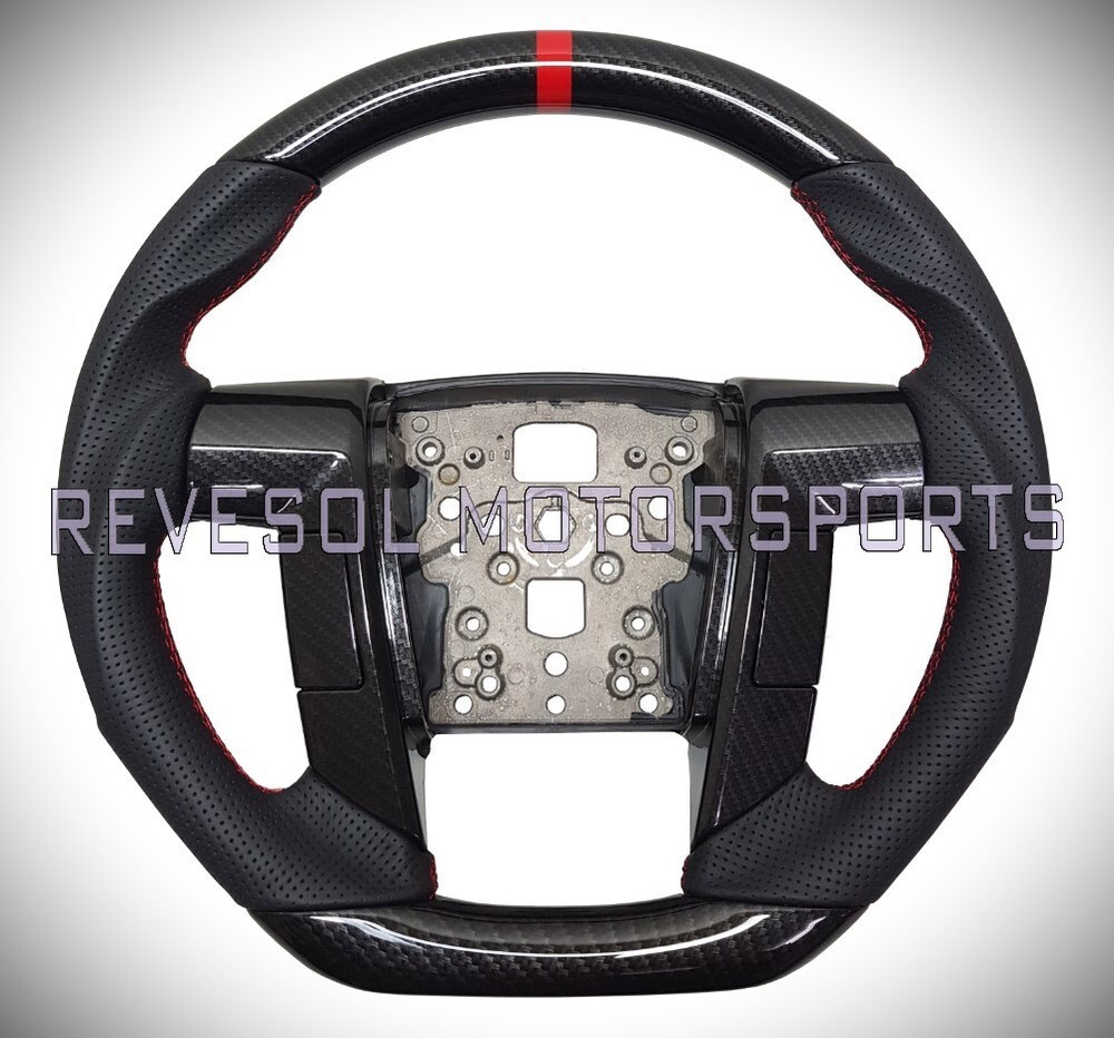 REVESOL Hydro-Dip Carbon Fiber Black Steering Wheel for 2011-2014 F150 RAPTOR