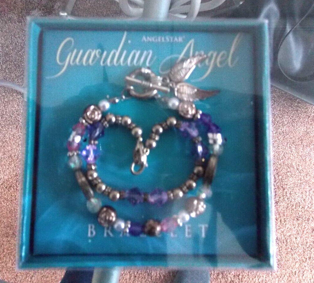 Guardian Angel Stretch Bracelet with Wing Charm by AngelStar Brand New