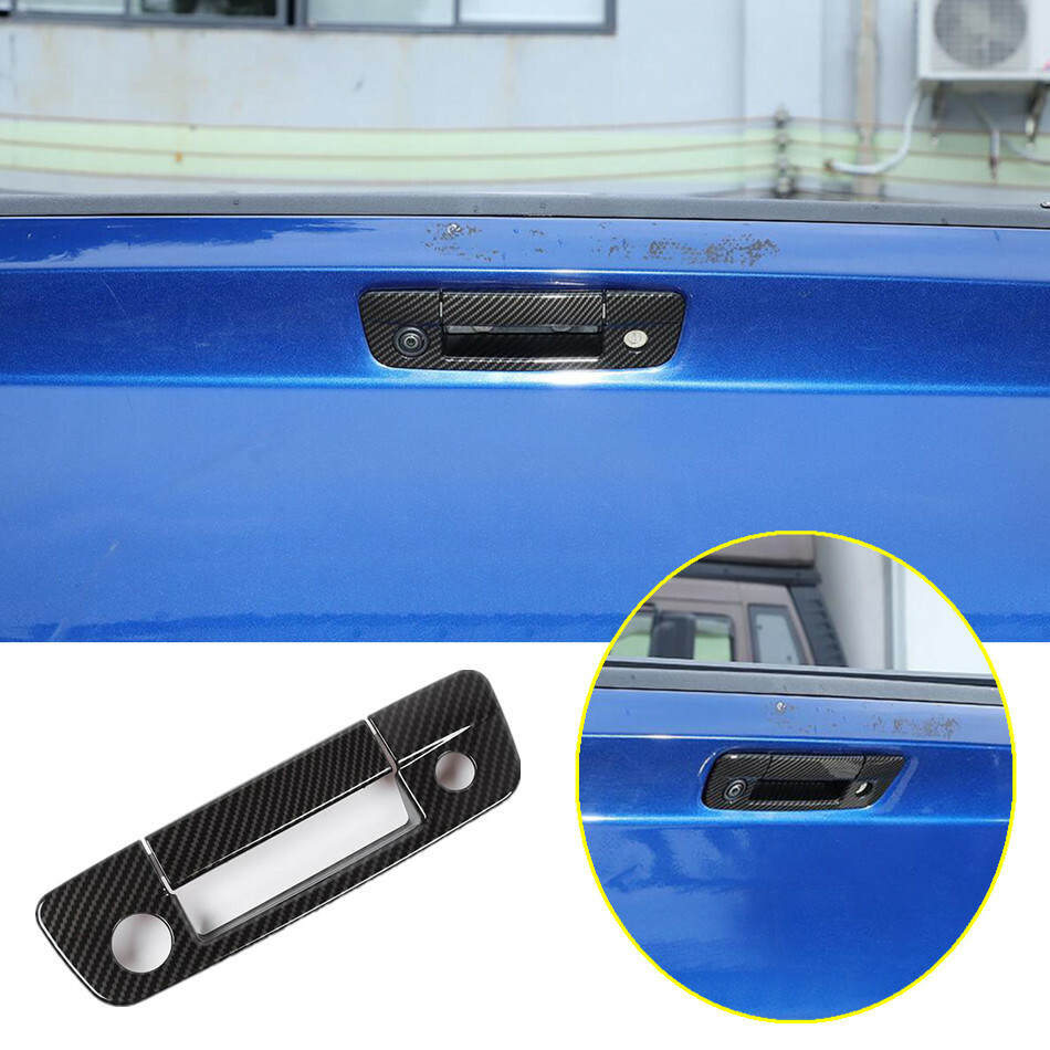 Carbon Fiber Car Rear Trunk Door Handle Cover Trim For Dodge Ram 1500 2010-2017