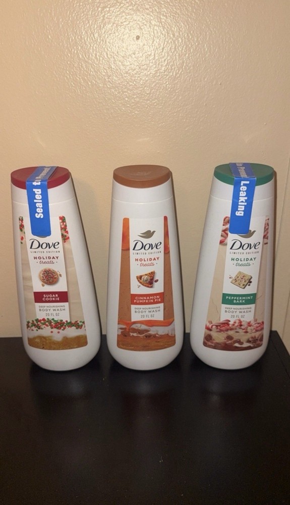 Dove Holiday Body Wash Bundle – Sugar Cookie, Cinnamon Pumpkin Pie & Peppermint