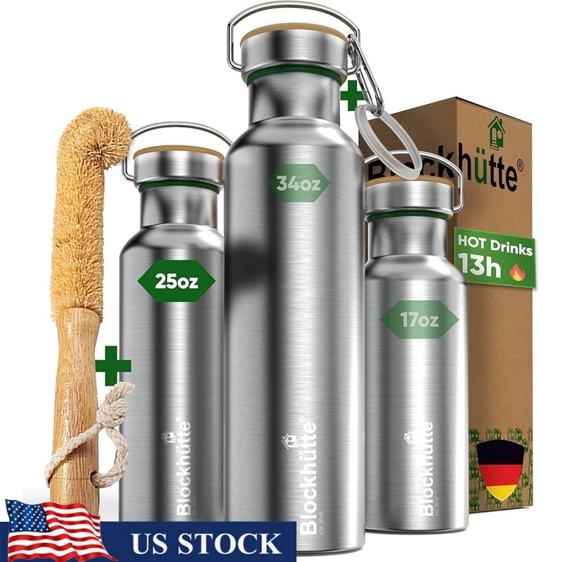 Insulated Stainless Steel Water Bottle Leakproof Sport Flask Hot Cold Drink New