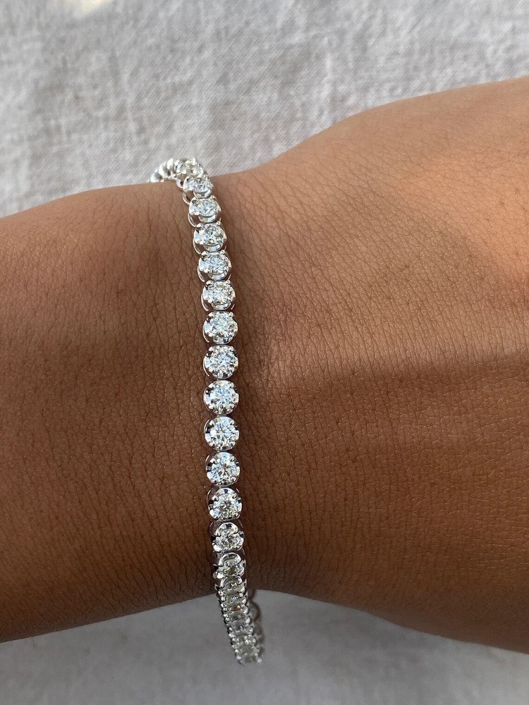 3CT Round Lab Created Moissanite Tennis Bracelet 7
