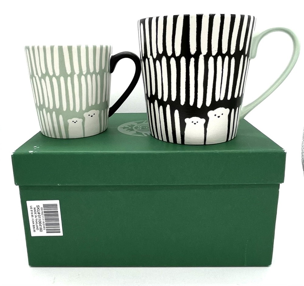 Starbucks 2016  Polar Bear MOMMY & ME Mug Set Original Box Set