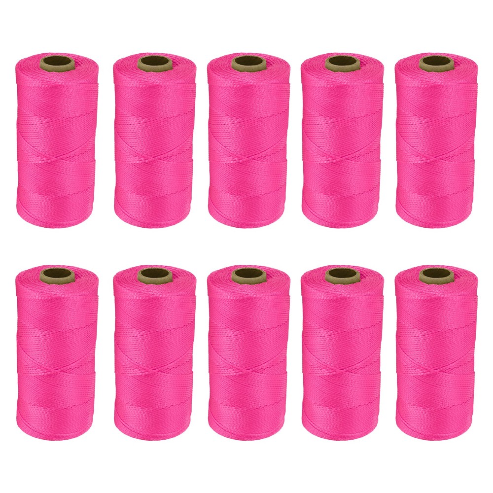 10PCS Pink Solid Braid Nylon Rope 3/50 Inch 1000 Ft Flag Pole Utility Rope