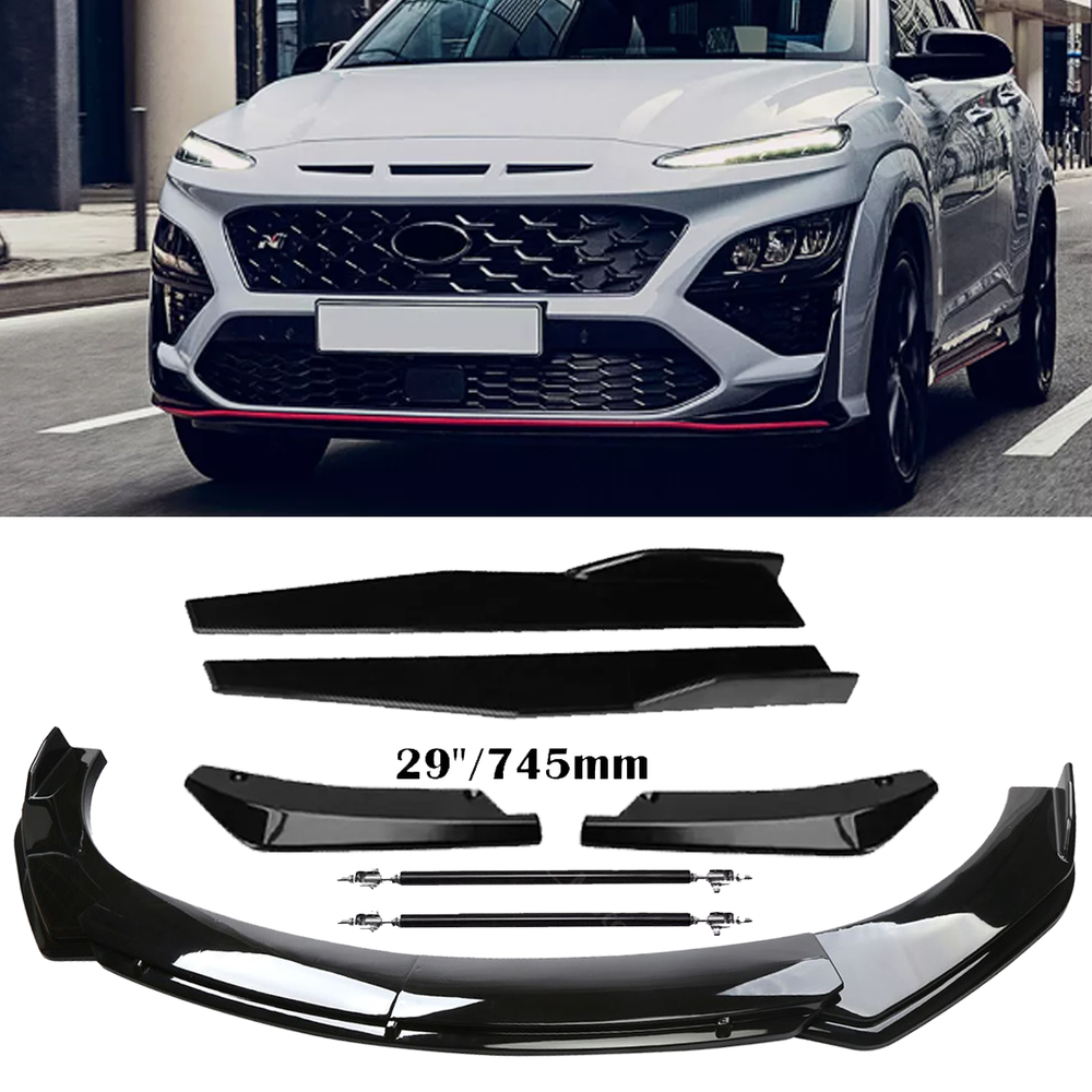 Hyundai Kona V Front Rear Bumper Lip Spoiler Splitter Side Skirt Body Kit