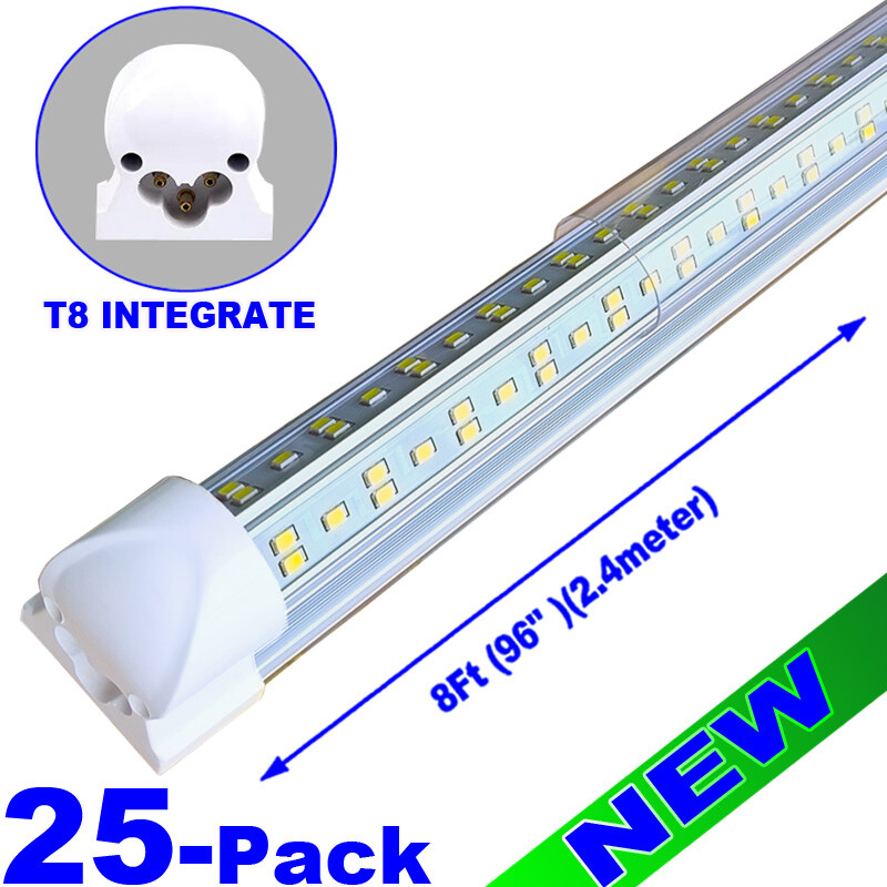 25/Pcs 8Ft 144W Led Shop Lights Integrated 8 Foot Led Tube Light Garage Fixture