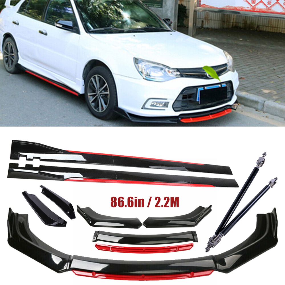 For Honda Accord 9th 9.5th Front Bumper Lip Spoiler Splitter Side Skirt Glossy
