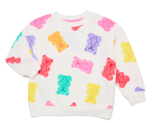 Toddler Girls Valentine Allover Print Crewneck Sweatshirt