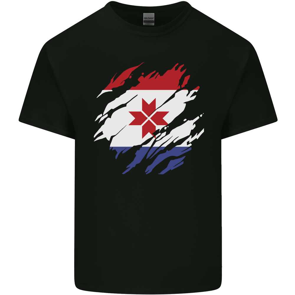 Torn Flag Mordovia Mens Cotton T-Shirt Tee Top