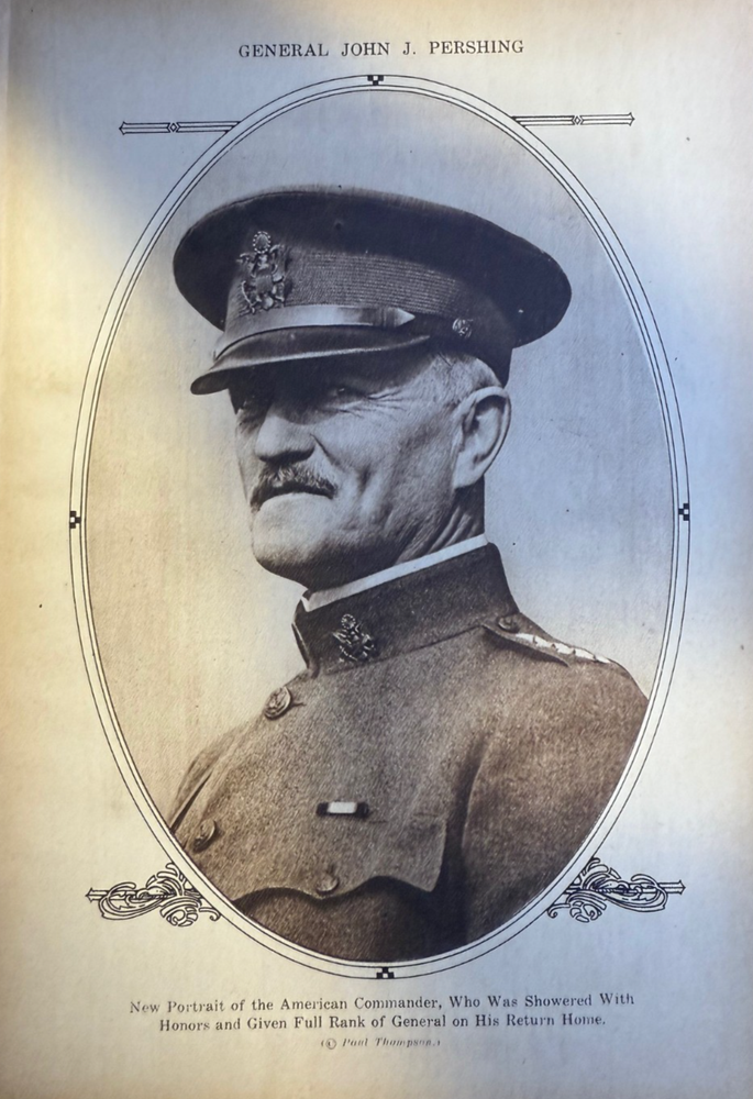 1919 Vintage Illustration General John J. Pershing