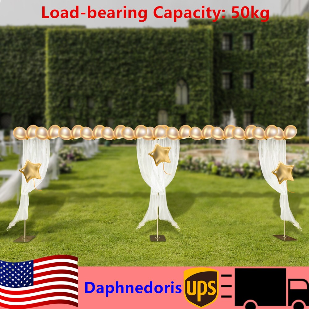 Modern Gold Freestanding Steel Photography Backdrop Stand for Weddings and Parties