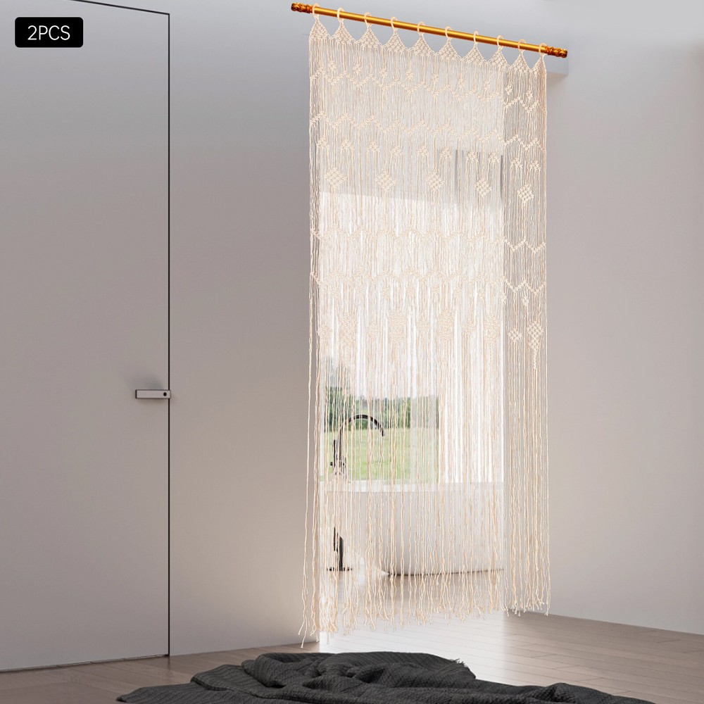 Large Macrame Curtain Handmade Wall Hanging Tapestry Boho Doorway Decor