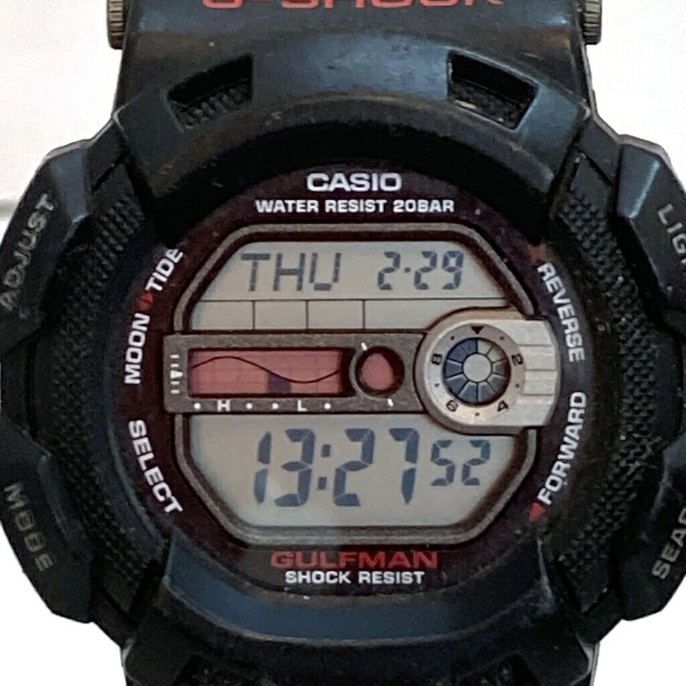 Casio G-Shock G-9100 Master Of G Sea Digital Black Men's Watch Used