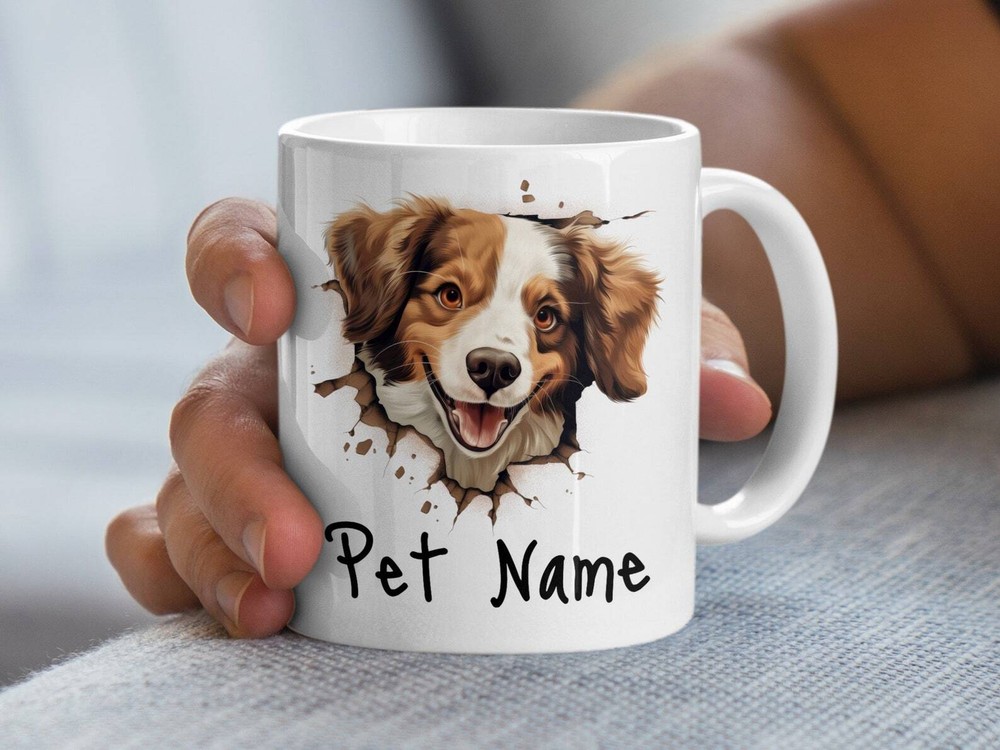 Custom Dog Mug Personalized Pet Name Dog Lover Coffee Cup Unique Animal Portrait