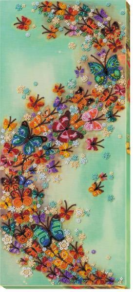 Bead embroidery kit Colorful wind needlework kit Art canvas beadwork pattern