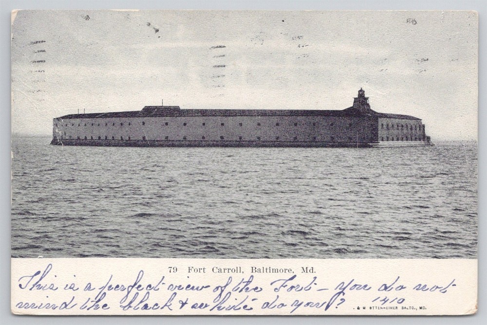 Fort Carroll Baltimore MD C1908 UDB Postcard AK25