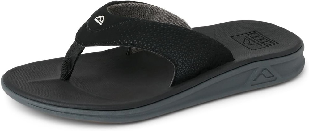 REEF Rover Men's Flip Flop, Supportive & Ultra Soft Footbed, Durable 4, Black