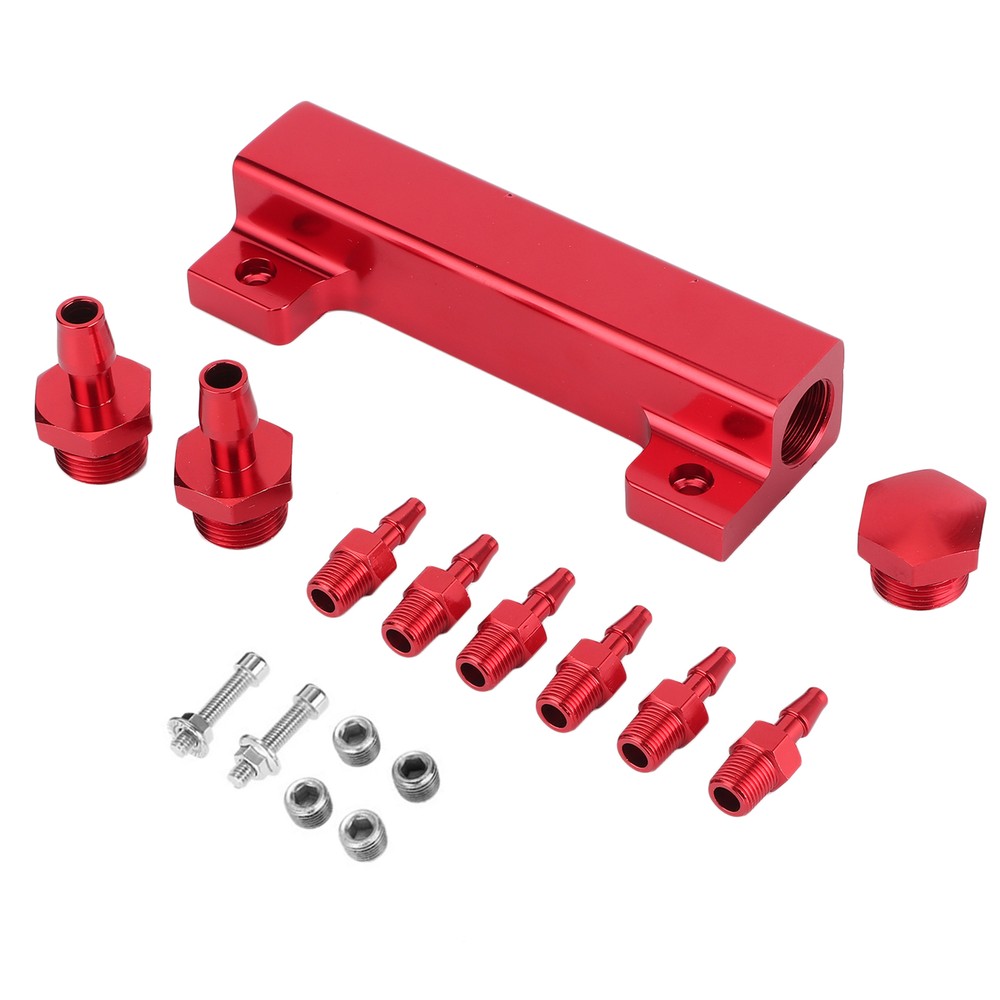 *´ Red 6 Port Vacuum Block Intake Manifold Kit Fuel Gas Wastegate Turbo Boost