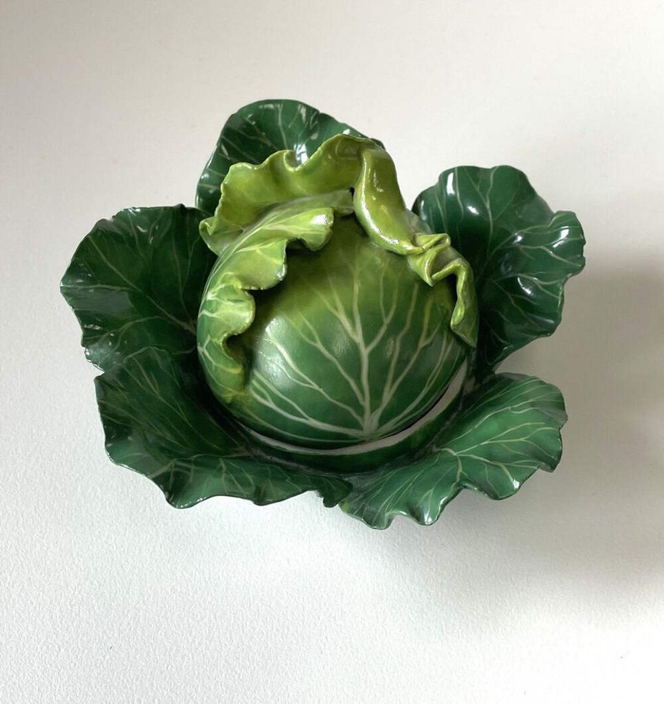 DIDIER GARDILLOU PORCELAIN LETTUCE FORM BOX