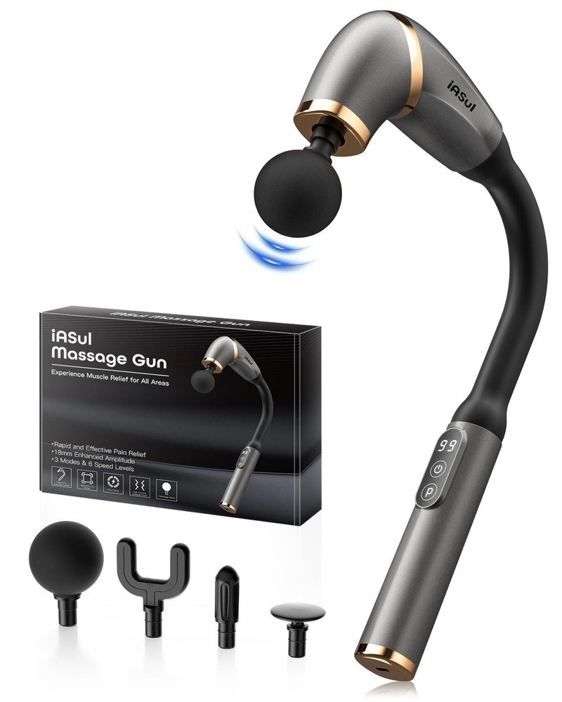 Upgraded Extended Handle Deep Tissue Massager for Pain Relief and Back Muscle Relaxation