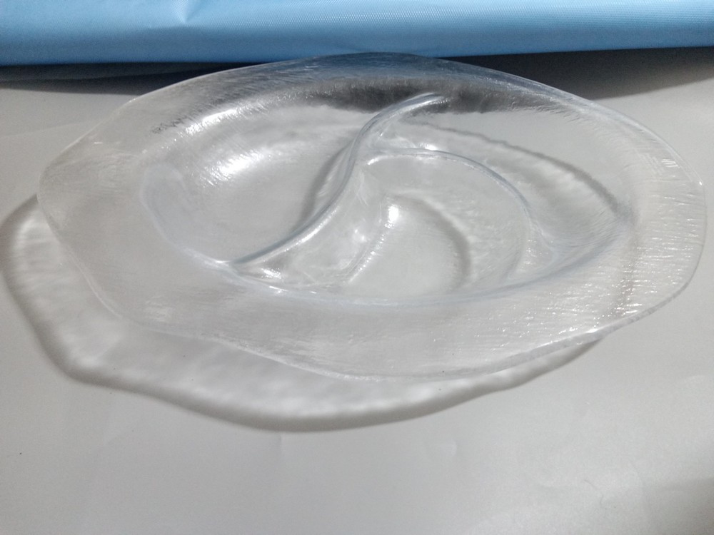 Italian Crystal 3-Section IVV Glass Holiday Serving Dish 20x15 Inches