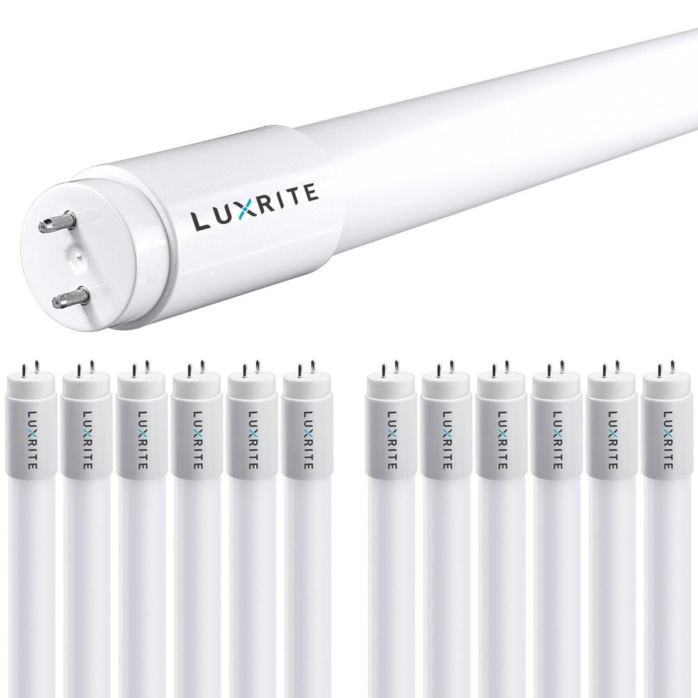 Luxrite 4FT T8 LED Tube Light 13W Equivalent to 32W 1800 Lumens Ballast Compatible or Bypass for Energy Efficient Bright Lighting