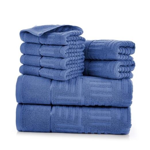 Cotton Bath Towel Set 8-Piece - 2 Large Bath Towels (27