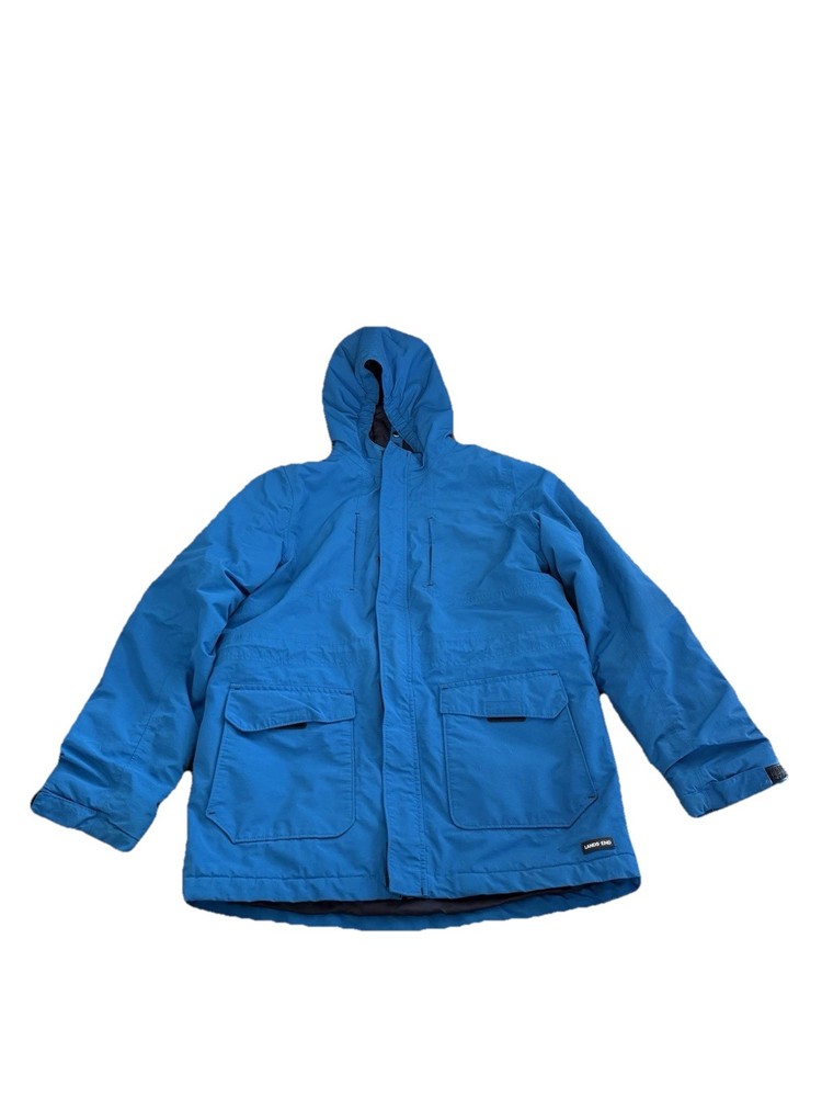 Lands’ End Boys Winter Parka Jacket Blue Sz 14-16 Waterproof Hooded Coat