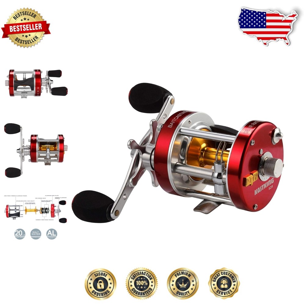 High Performance Rover Baitcasting Reel - 30LB Maximum Drag for Serious Anglers