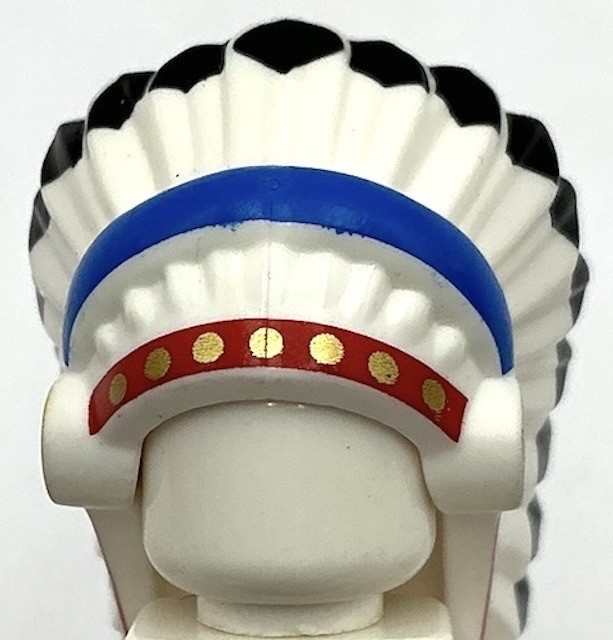 Lego New White Minifigure Headgear Headdress Indian Colored Feathers Part