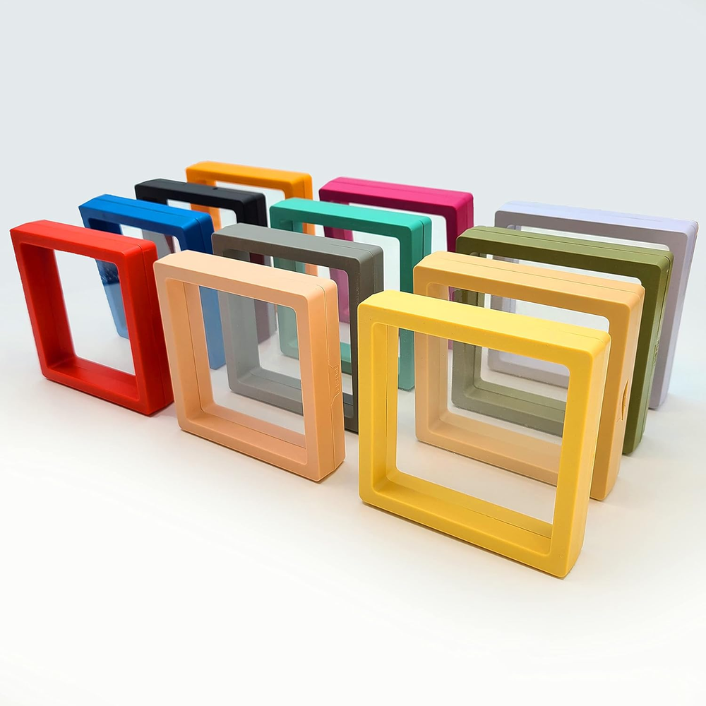 12PCS 3D Floating Frame Stand for Jewelry Gifts Ornaments Display